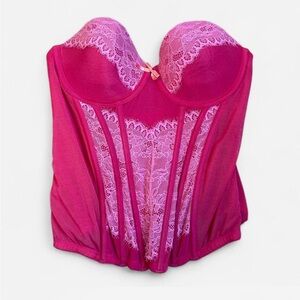 Cosmopolitan Pink Lace Corset Bustier Top – Size 7/L Y2K Lingerie